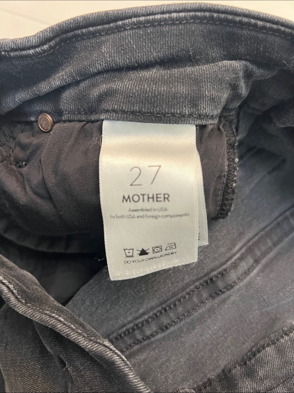MOTHER THE PIXIE ANKLE FRAY BLACK SKINNY JEANS IN NOT GUILTY WASH SIZE 27 - Picture 6 of 13